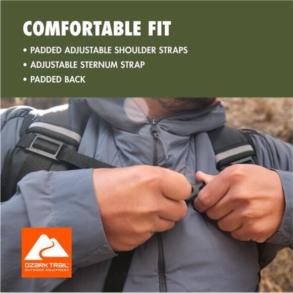 Hiker Backpack 25 Liter, Black, Polyester, Adult, Teen - Picture 4 of 7